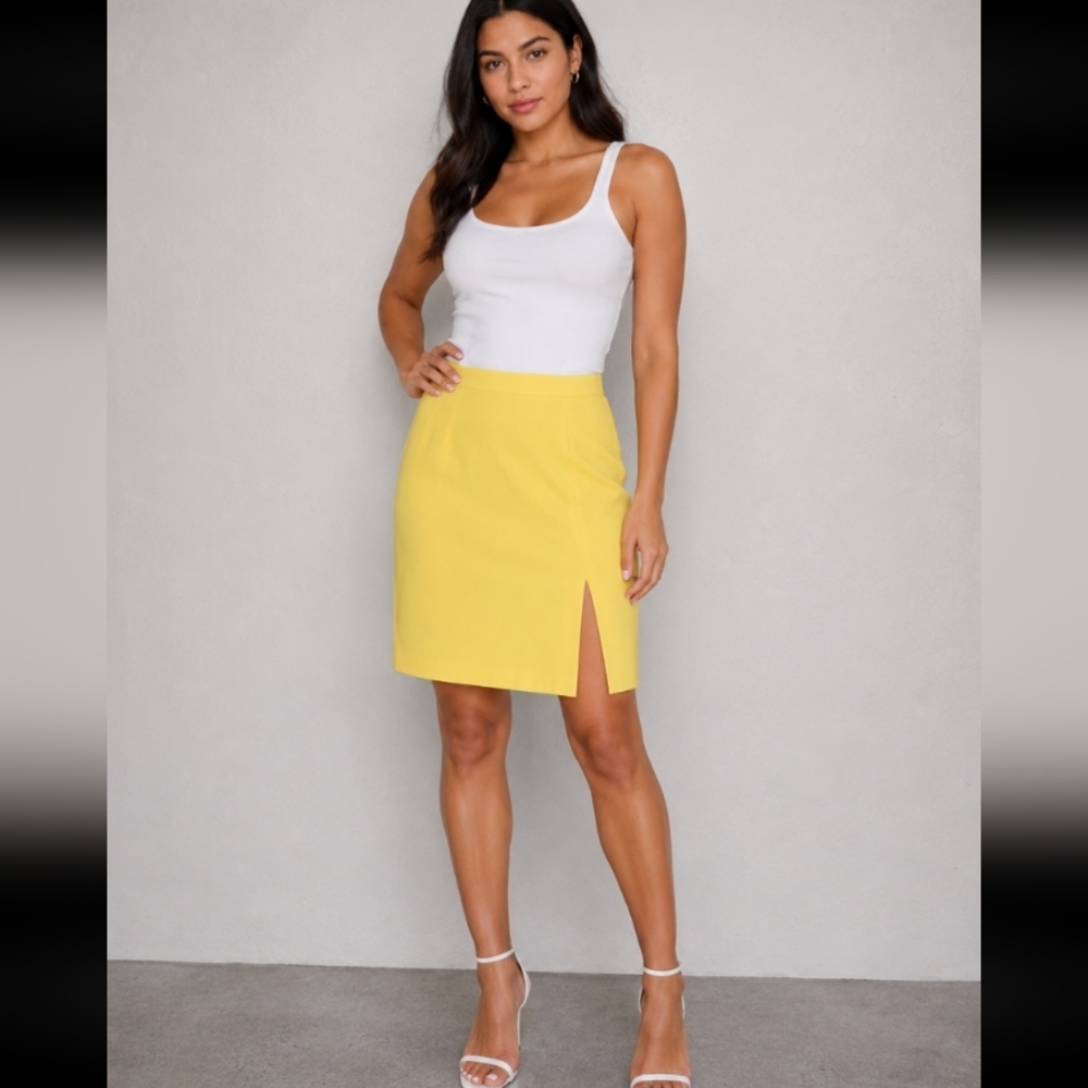 STIRLING COOPER Petite Vintage Yellow Skirt 6/7